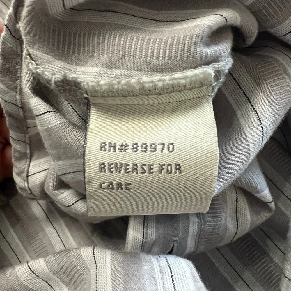 Eighty Eight Y2K Men's Gray Striped Button Down Shirt with Crest design size L - Picture 8 of 11